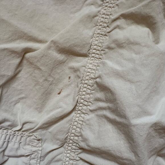 Urban Outfitters cream y2k elastic waist zipper womens cargo pants SIZE M - Picture 3 of 6